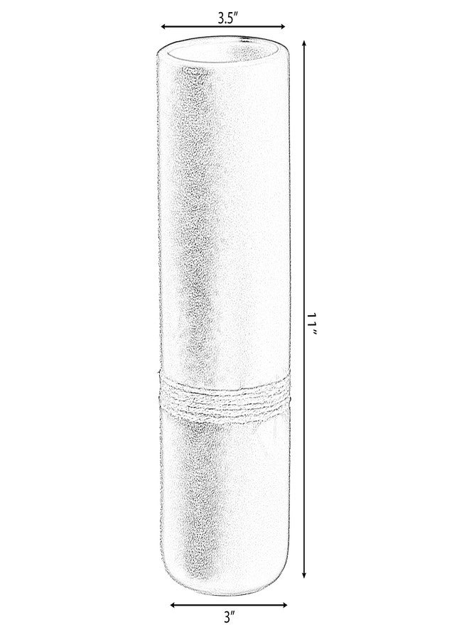 يونيك وايز مزهرية طاولة سيراميكية عصرية مزخرفة على شكل أسطوانة مع حبل، أسود 11 بوصة - Image 4