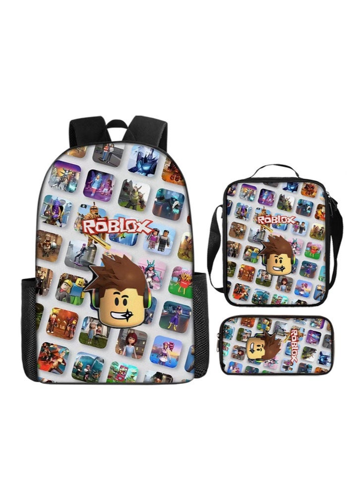 روبلوكس على ظهره مقلمة حقيبة ثلاثة قطعة دعوى الرجال والنساء الترفيه الرياضة حقيبة السفر طالب حقيبة المدرسة - Image 1
