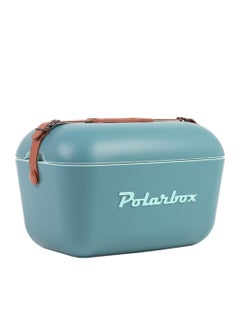 Polarbox Polarbox® 20 L Ice Box - Portable - Rigid Thermal Insulated Cooler Box - For Outdoor Beach Picnic, Party Drinks & Food Use - Storage Box - Classic - Blue/Marine Cooler - Brown Leather Strap  - Image 1