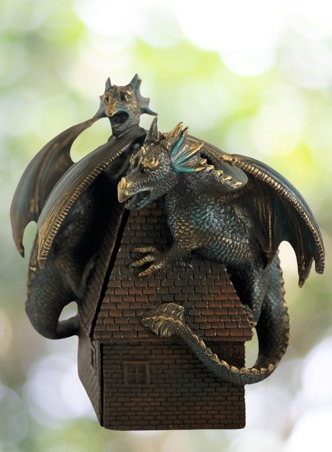 Bellaa 28670 Decorative Bookend Dragon Bookshelves Decor Heavy Duty Non Skid Vintage Antiques Classic European Medieval Aesthetic Winged Guardian Protect Prosper Peace - Image 3