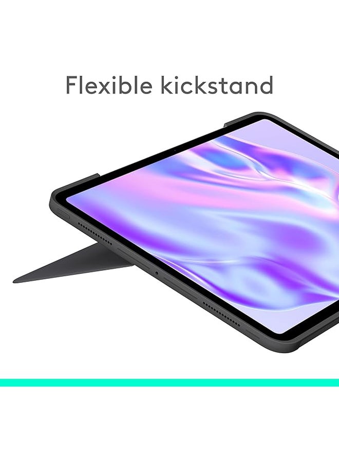 Logitech Combo Touch iPad Pro 13-inch (M4)(2024) Keyboard Case - Detachable backlit keyboard with kickstand, comfortable typing, multi-use mode, QWERTY UK English Layout - Graphite - Image 2