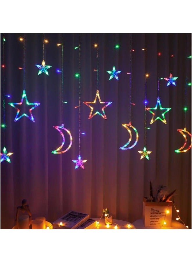 Generic LED Moon String Light Bedroom Decoration Curtain LED String Light Christmas Lights Decoration Ramadan Decorative with 8 modes waterproof for indoor and outdoor decoration Multicolor - Image 3