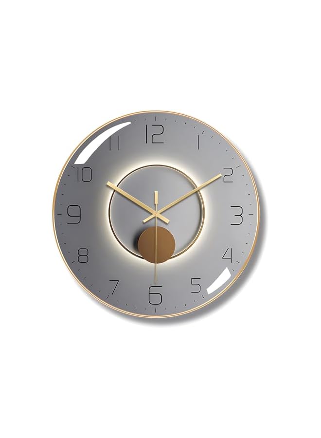 The Bros ساعة حائط زخرفية غير مزعجة - حركة كوارتز صامتة تعمل بالبطارية ساعة تناظرية دائرية لغرفة النوم، المنزل، المدرسة، المكتب (رمادي) - Image 2