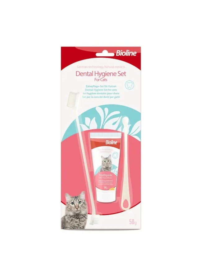 Bioline Dental Hygiene Set For Cats 50g[Weight - 50g] - Image 1