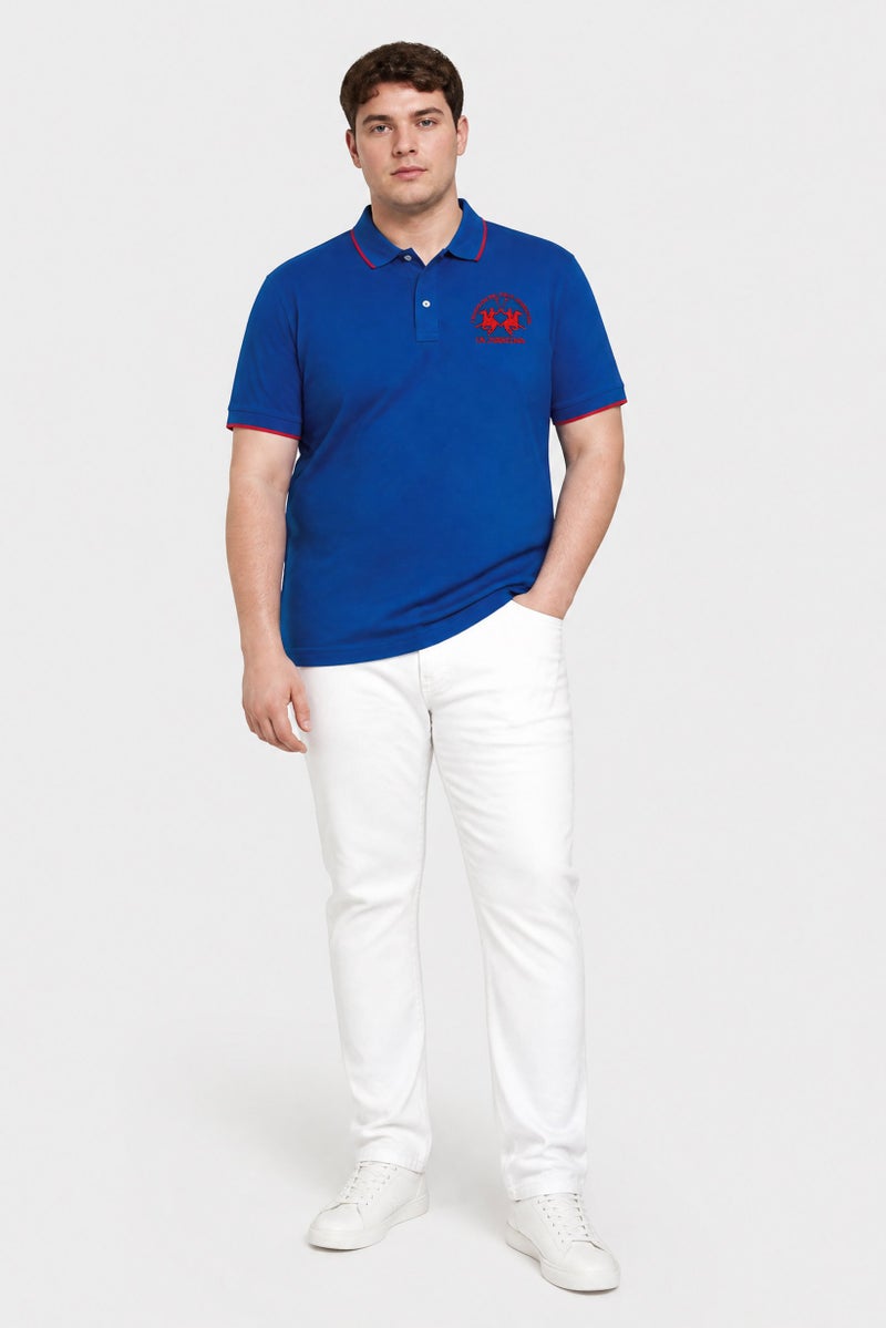 La Martina Men Regular Fit Embroidered Logo Long Sleeve Polo Shirt, Blue - Image 2