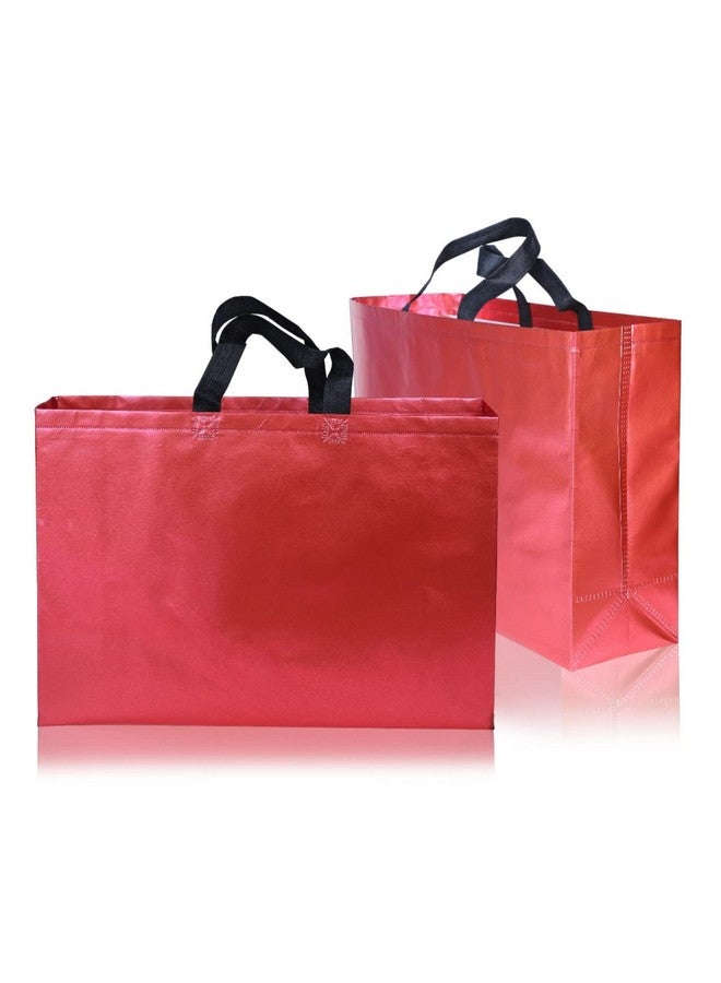 Drapme Large Size Pack of 30 Pcs Glossy Metallic Laminated Non-Woven Reusable Eco-Friendly Party Return Gift Bags (Mix) (Large 17x12x5 Inch) - Image 3