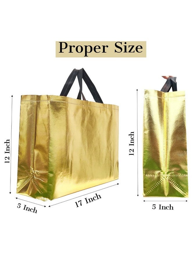 Drapme Large Size Pack of 30 Pcs Glossy Metallic Laminated Non-Woven Reusable Eco-Friendly Party Return Gift Bags (Mix) (Large 17x12x5 Inch) - Image 2