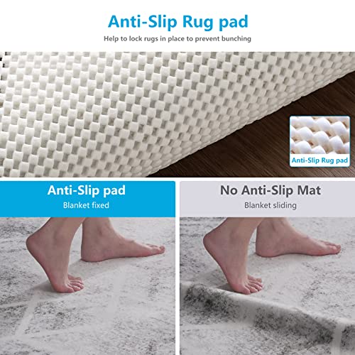 TJWODO Non Slip Area Rug Pads Non Skid Rug Gripper 2x3 Feet Extra Thick Pad Anti-Slip Carpet Rug Mats for Hardwood Surface Floors, Keep Rugs Safe and in Place (2 x 3 Ft) - Image 3