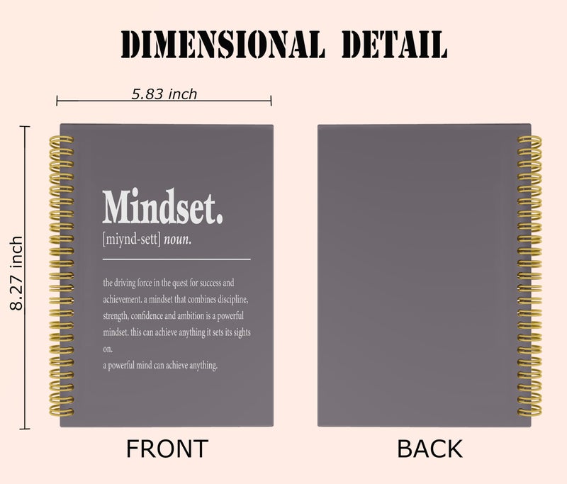 Knibeo Mindset Inspirational Notebooks Journal - Notebooks for School, 5.5Ã—8.3 Inch Inspirational Spiral Bound Notebook with 164 Pages, College School Supplies(Medium Grey) - Image 5