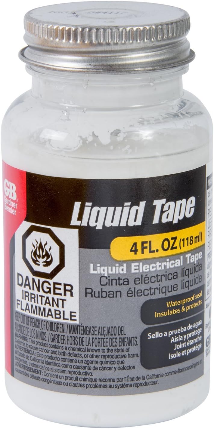 Gardner Bender LTW-400 4OZ WHT LIQ Elec Tape, 4 Oz Bottle, White, 4 Fl Oz - Image 1