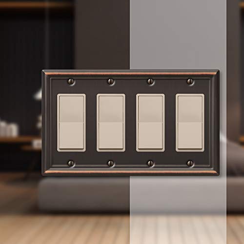 Amerelle 149R4DB Chelsea Wallplate, 4 Rocker, Steel, Aged Bronze, 1-Pack - Image 3