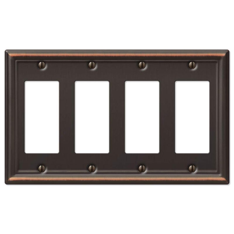Amerelle 149R4DB Chelsea Wallplate, 4 Rocker, Steel, Aged Bronze, 1-Pack - Image 5