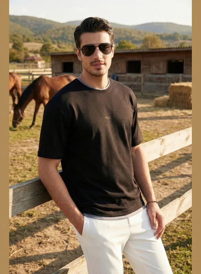 Buratti  Buratti Regular Fit Crew Neck OYSHO Fabric T-Shirt Men's T-Shirt 5904091 for Men | Best Price UAE