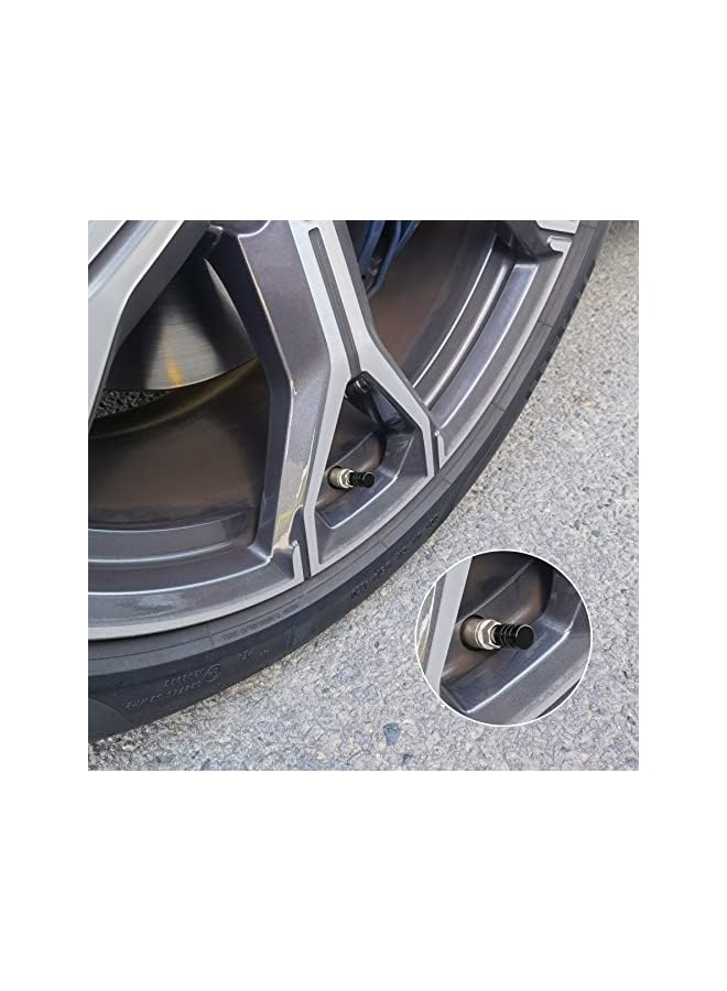 S-TOP 12PCS Tire Valve Stem Caps, Car Exterior Accessories, Aluminum Alloy Valve Cover Universal for Cars, Trucks, Motorcycles and Bicycles (Black) - Image 1