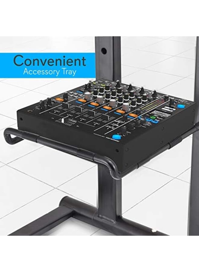 Pyle Portable Folding Laptop Stand Standing Table With Foldable Height And Secondary Accessory Tray For Ipad Tablet Dj Mixer Workstation Gaming And Home Use With Bag Plpts35 - Image 2