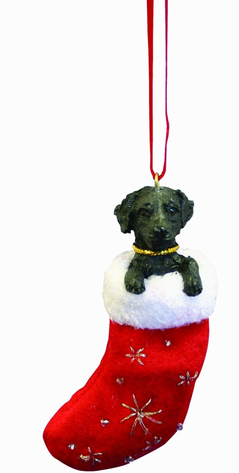 إي آند إس بتس زخرفة تخزين عيد الميلاد Black Labrador مع "" أصدقاء Santa's Little " - Image 1