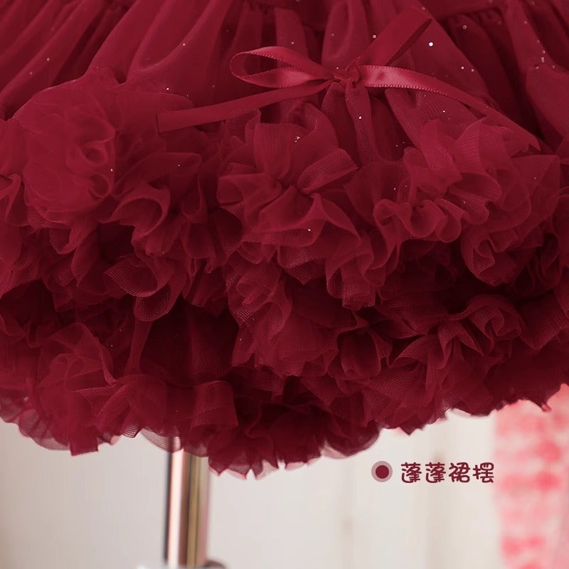 Girl'S Christmas Sparkling Tutu Skirt 2024 Women'S Red And Green Sequin Skirt Rabbit Skirt Baby Puff Skirt - Image 5