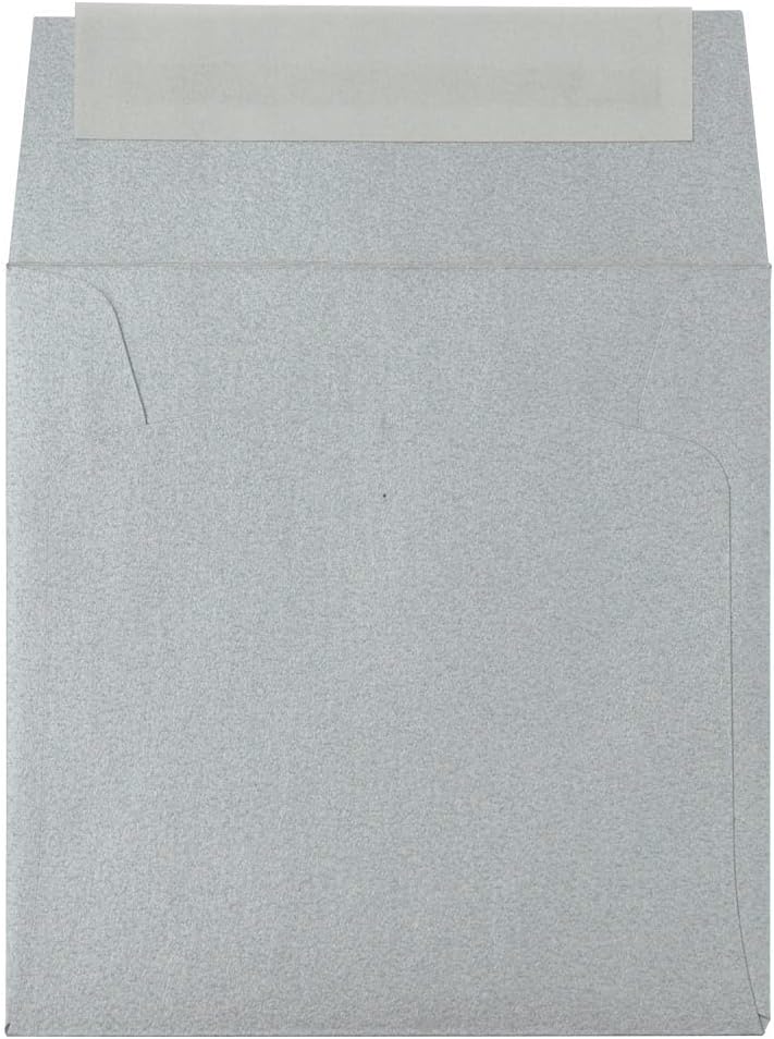 LUXPaper Square Invitation Envelopes | Peel & Press | 3 1/4" x 3 1/4" | Silver Metallic | 80lb. Text | 50 Qty - Image 2