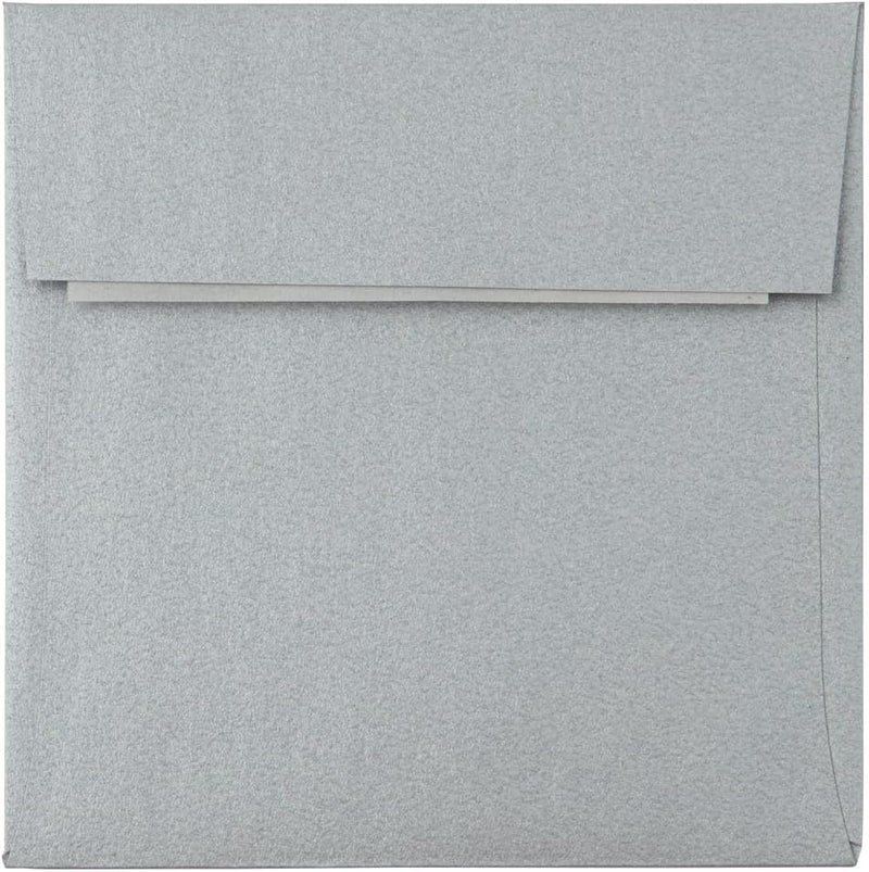 LUXPaper Square Invitation Envelopes | Peel & Press | 3 1/4" x 3 1/4" | Silver Metallic | 80lb. Text | 50 Qty - Image 1