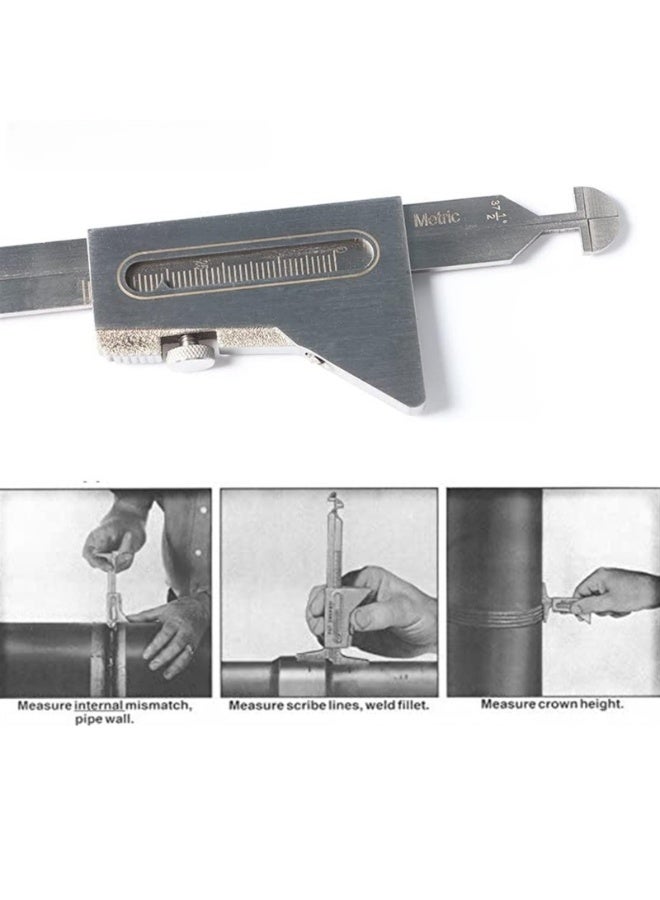 Welding Gauge Gage Test Ulnar Welder Inspection Gauge Both Inch and Metric Checks Internal Misalignment Pipe Wall Thickness Leg Length for a Fillet Weld Crown Height - Image 5