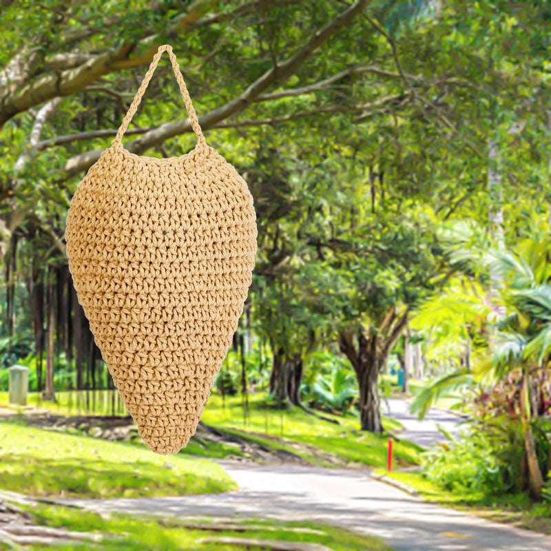 WBCBEC 3 Pack Large Crochet Wasp Nest Decoys, Faux Wasp Nest Deterrent for Outdoor Hanging for Wasps Hornets, Hornets Nest Decoy Decoration for Patio and Eaves, Beige - Image 5