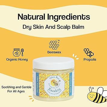 Ultra bee 100 Natural Exeskin Balm 200ml Soothes Dry Sensitive Skin and Dry Itchy Scalp Also Suitable for People Prone to Eczema Psoriasis Dermatitis Rosacea - Image 3