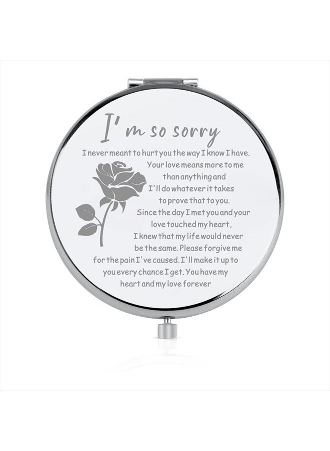 FEELMEM Apology Compact Mirror Sorry Gift Colleague Apologizes Gift I'm So Sorry Makeup Mirror Girlfriend Gift (I'm So Sorry-Mirror) - Image 1