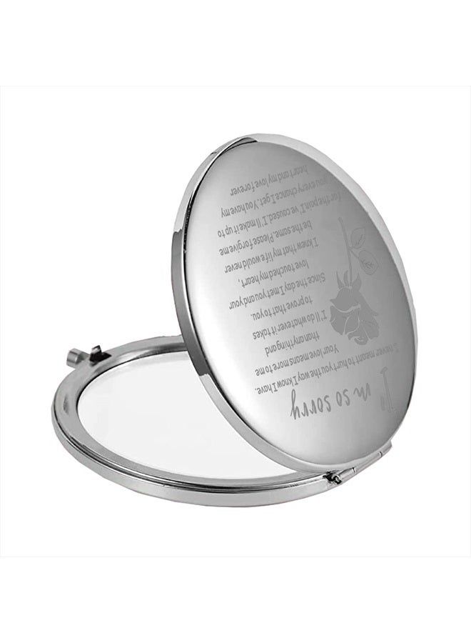 FEELMEM Apology Compact Mirror Sorry Gift Colleague Apologizes Gift I'm So Sorry Makeup Mirror Girlfriend Gift (I'm So Sorry-Mirror) - Image 3