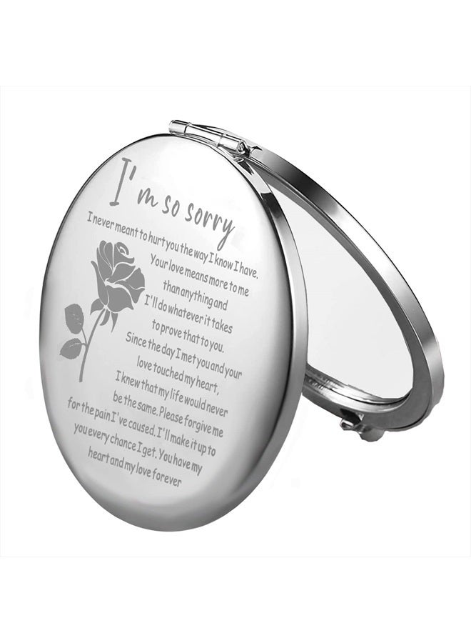 FEELMEM Apology Compact Mirror Sorry Gift Colleague Apologizes Gift I'm So Sorry Makeup Mirror Girlfriend Gift (I'm So Sorry-Mirror) - Image 2