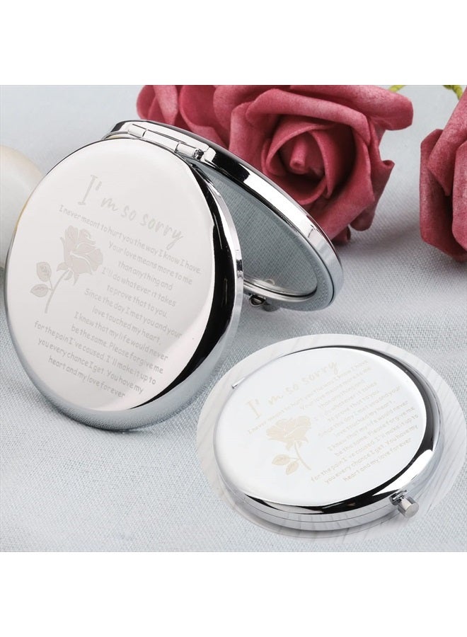 FEELMEM Apology Compact Mirror Sorry Gift Colleague Apologizes Gift I'm So Sorry Makeup Mirror Girlfriend Gift (I'm So Sorry-Mirror) - Image 5