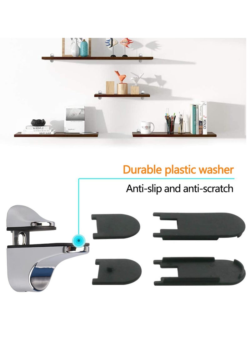 Adjustable Glass Shelf Brackets - 4 Pcs Duckbill Clip Design for 2-23mm Thickness Wood/Glass Shelves - Perfect for Home & Office Storage  - Image 4
