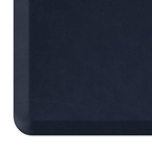 GelPro Designer Comfort 34 Thick ErgoFoam AntiFatigue Kitchen Floor Mat 20x48 Leather Grain Navy