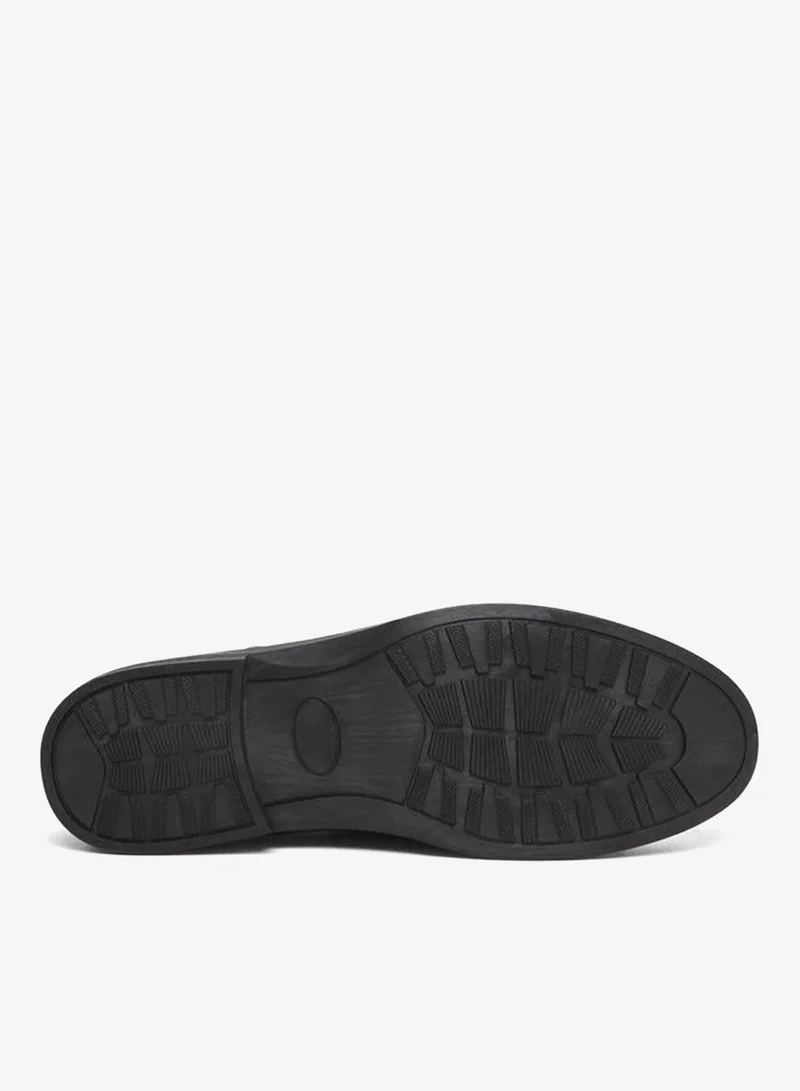 Styli Black Leather Oxford Shoes