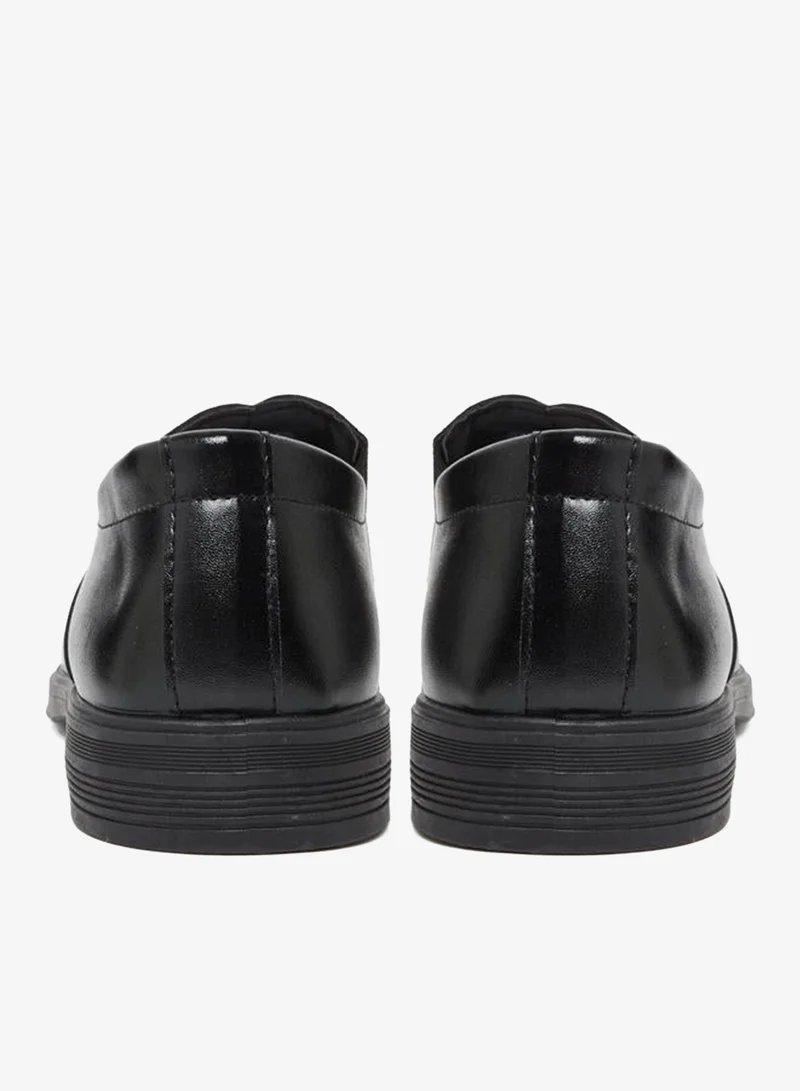 Styli Black Leather Oxford Shoes
