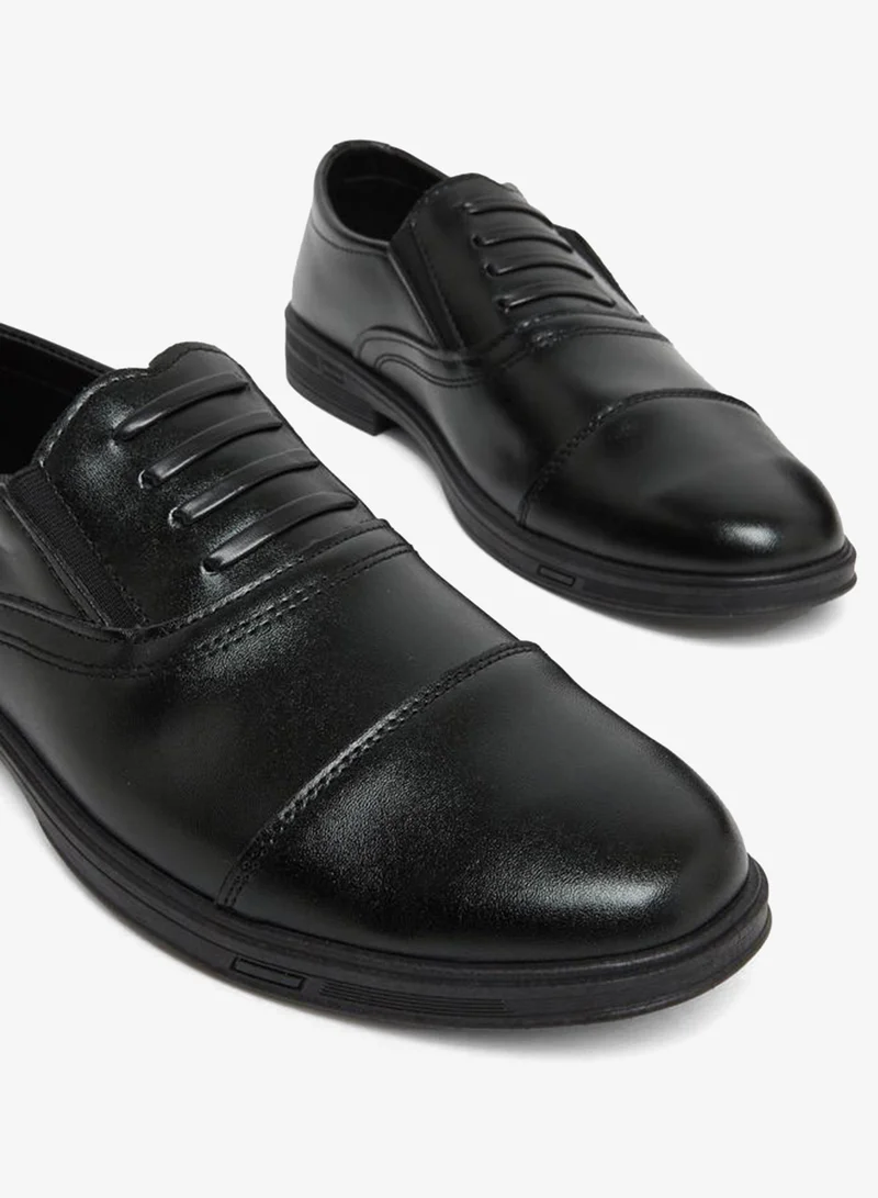 Styli Black Leather Oxford Shoes