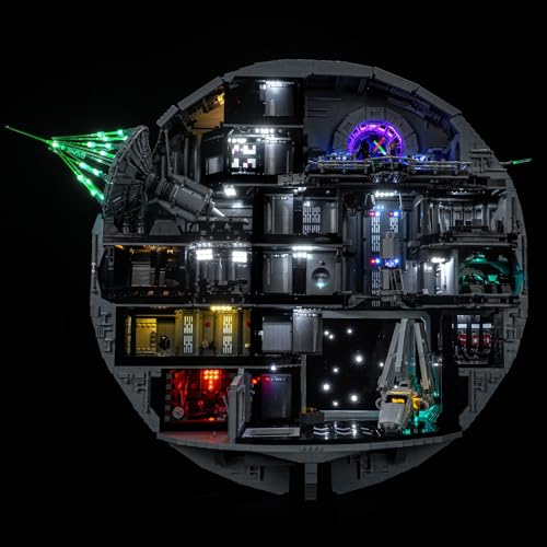 Hilighting Upgraded Led Light Kit Compatible with Lego Star Wars Death Star Decoration Building Set Lights Decoration Compatible with Lego 75419 Model Not Included - Image 1