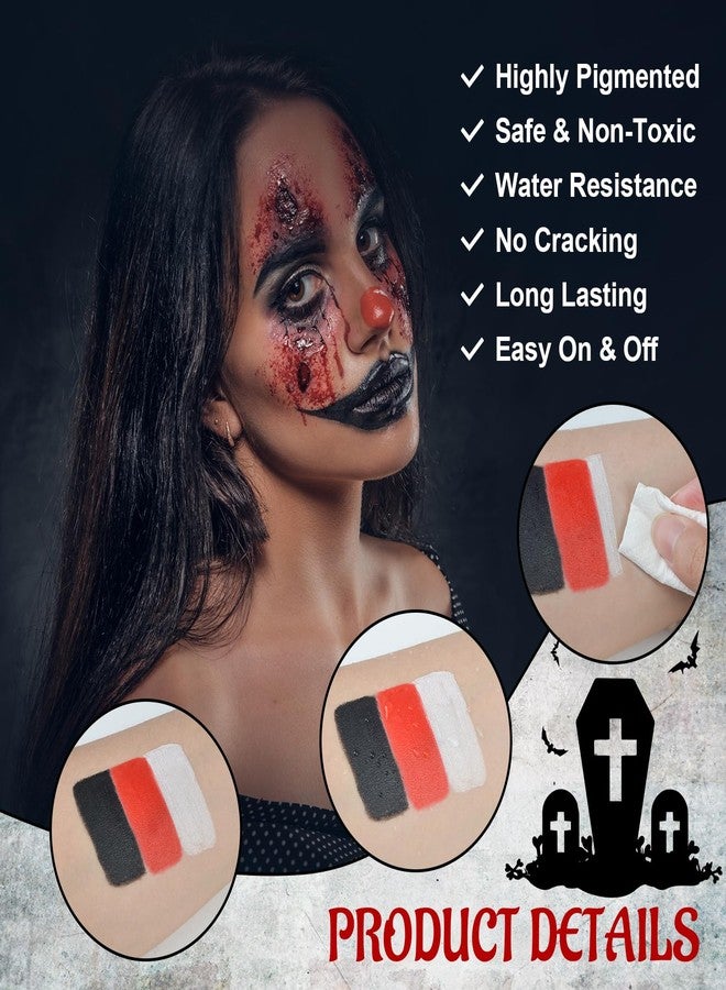 succulentlovers 7PCS Halloween SFX Special Effects Makeup Kit, SFX Makeup Kit Include 3 Colors Clown Makeups Face Body Paint, Scar Wax,Fake Blood,Spatula,Brush,2PCS Stipple Sponges for Halloween Cosplay Costume Party - Image 3