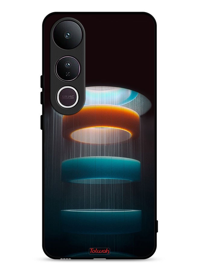 Tolwak Vivo V50 Lite Protective Case Cover Rings Art Pattern