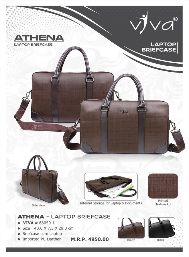 Viva 16" Laptop/Macbook Bag for Men | Office Bag | Briefcase | Laptop Messenger Bag with Shoulder Straps (Brown) - Image 5
