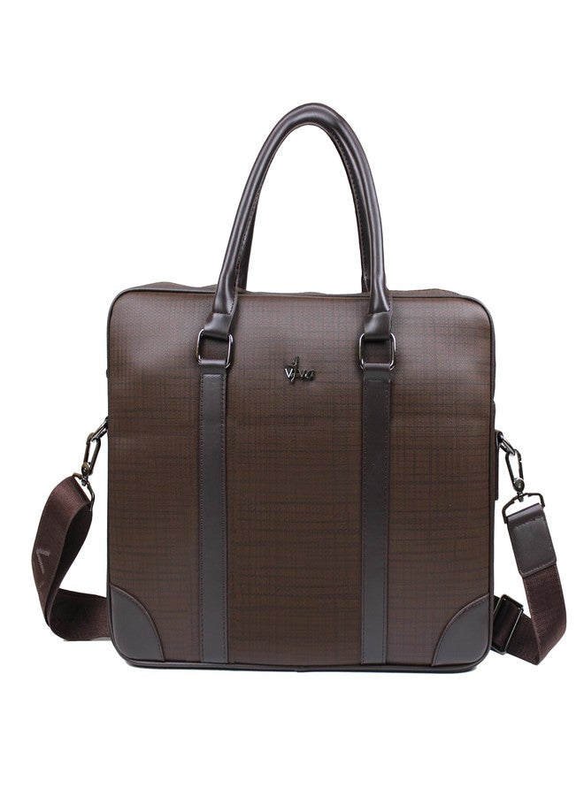 Viva 16" Laptop/Macbook Bag for Men | Office Bag | Briefcase | Laptop Messenger Bag with Shoulder Straps (Brown) - Image 1
