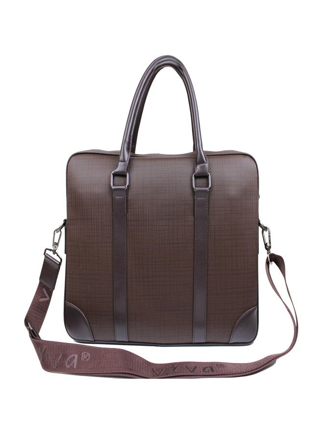 Viva 16" Laptop/Macbook Bag for Men | Office Bag | Briefcase | Laptop Messenger Bag with Shoulder Straps (Brown) - Image 4