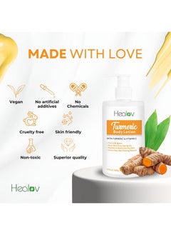 Herblov Turmeric Lotion for Dark Spots - Natural Turmeric Skin Brightening Cream for Face & Body - Turmeric Face Cream to Cleanse Skin, Fight Acne, Even Tone, Clear Scars, Sun Damage, & Hyperpigmentation  - Image 4