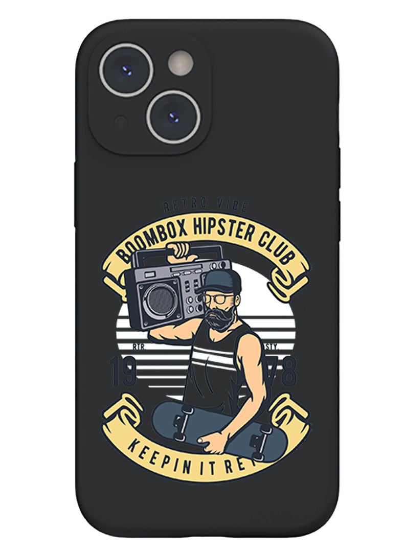 Theodor Protective Slim Fit Case Liquid Silicone Cover with Full Body Protection Anti-Scratch Shockproof Case For iPhone 13 Black  - Bus junkies slammed copy - Image 1