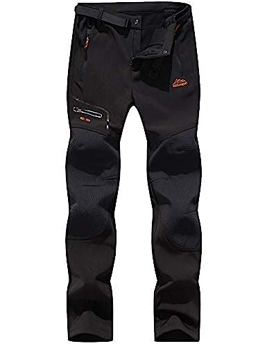 BenBoy Women's Outdoor Waterproof Windproof Fleece Slim Cargo Snow Ski Hiking Pants,Black Small - Image 4
