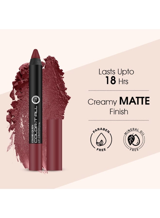 Colors Queen Color It All Long Lasting Crayon Lipstick 3.5g|Up to 18 Hours Stay | Lipstick Combo for Women | Matte Finish | Light Weight | Kiss Proof & Non-Transferable Lipstick (Plum House & Peach Love 3.5g) - Image 4