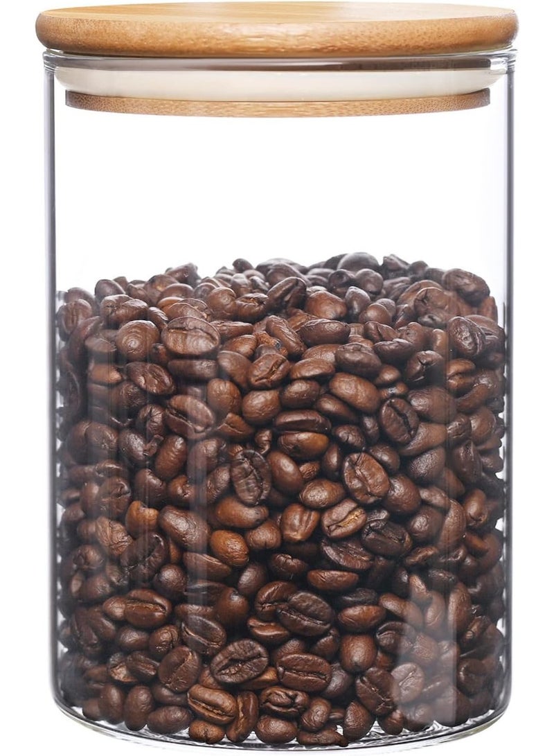 Airtight Jar with Bamboo Food Storage Containers, Moisture-Proof Storage for Sugar, Coffee, Tea, 200ml - Image 1