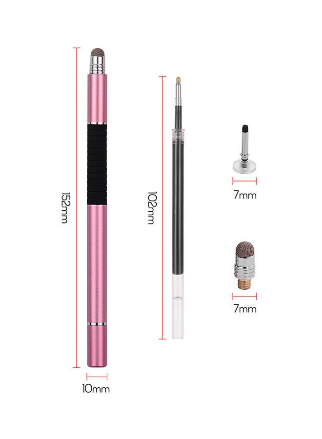نيبمينينت قلم إلكتروني ستايلس 3 في 1 دقيق لشاشة اللمس مع قرص وقلم ليفي الرأس وردي - Image 3