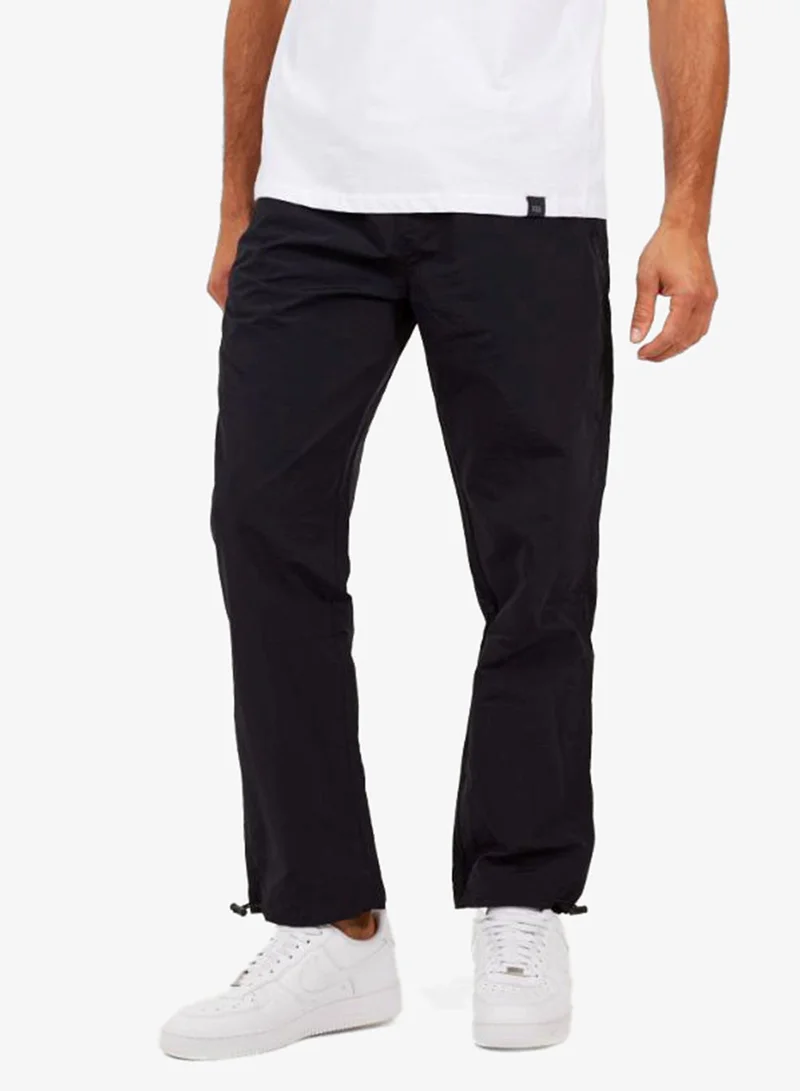 BRAVE SOUL MENS TASLAN LOOSE FIT CARGO PANT; ELASTICATED WAIST; OVERSIZED SIDE ZIP POCKETS CUFF ADJUSTER AT HEM