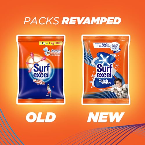 Surf Excel Quick Wash Detergent Powder 2 Kg, Washing Powder With Lemon & Bleach To Remove Tough Stains On Clothes - Bucket & Machine Wash, 1 Count - Image 2