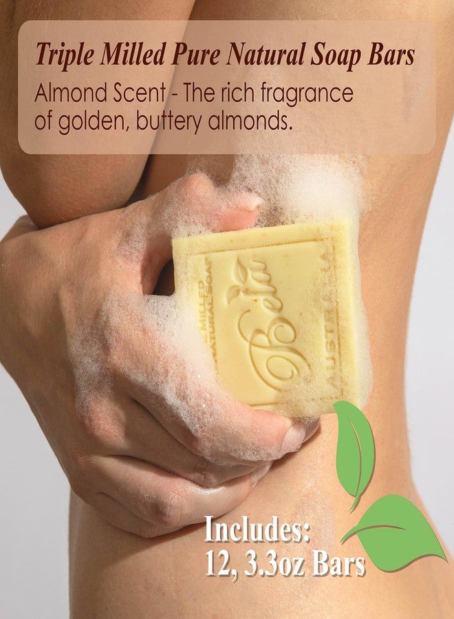 BELA Almond Soap 3.3 OZ Pack of 12, French Triple Milled Bar Soap with Organic Shea Butter, Hand, Face and Body Wash Bar Made in Australia - Image 2